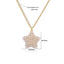 Copper 18K Gold Plated Heart and Star Pendant Necklace with Artificial Pearls
