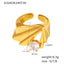 18K Gold Plated Irregular Geometric Zircon Open Ring