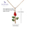 18K Gold Plated Enamel Rose Flower Pendant Necklace