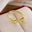 18K Gold Plated Geometric Open Ring - Minimalist Style