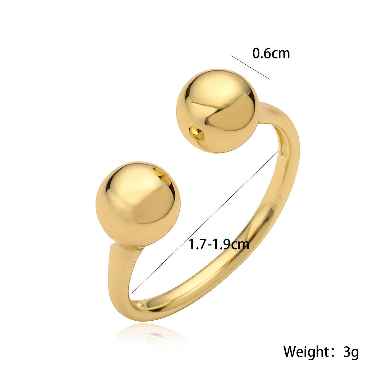 18K Gold Plated Geometric Open Ring - Minimalist Style