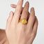 Copper 18K Gold Plated Geometric Hollow Round Adjustable Ring