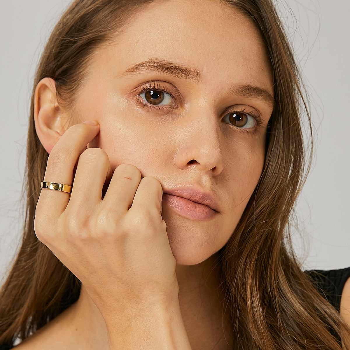 18K Gold Plated Minimalist Open Geometric Couple Ring