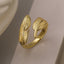 18K Gold Plated Vintage Feather Open Ring