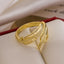 18K Gold Plated Vintage Feather Open Ring