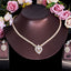 Elegant Bridal Jewelry Set: 18K Gold Plated Copper with Zirconia Gemstones - Necklace and Earrings