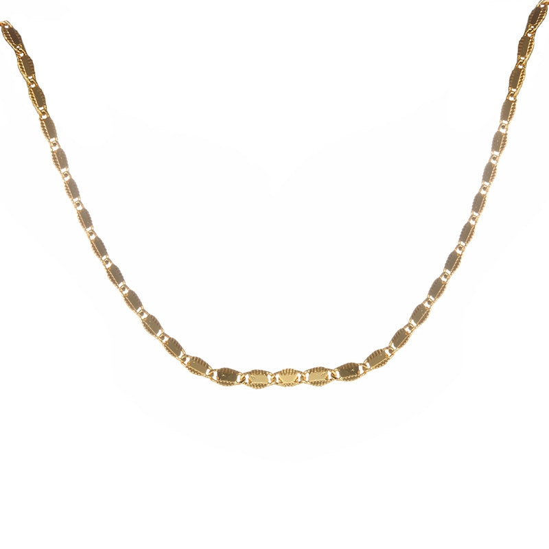 18K Gold Plated Geometric Alloy Necklace Chain