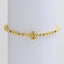 18k Gold Plated Copper Beaded Alphabet Stretch Bracelet