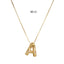 Elegant Gold Plated Zircon Letter Pendant Necklace - Minimalist Design