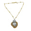 Elegant Geometric Heart Pendant Necklace in 18k Gold Plated Copper