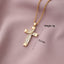 Copper Plated Zircon Cross Pendant Necklace for Men and Women