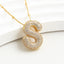 Korean Style Gold Plated Zircon Letter Pendant Necklace