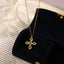 Copper Gold Plated Cross Rhinestone Pendant Necklace for Halloween