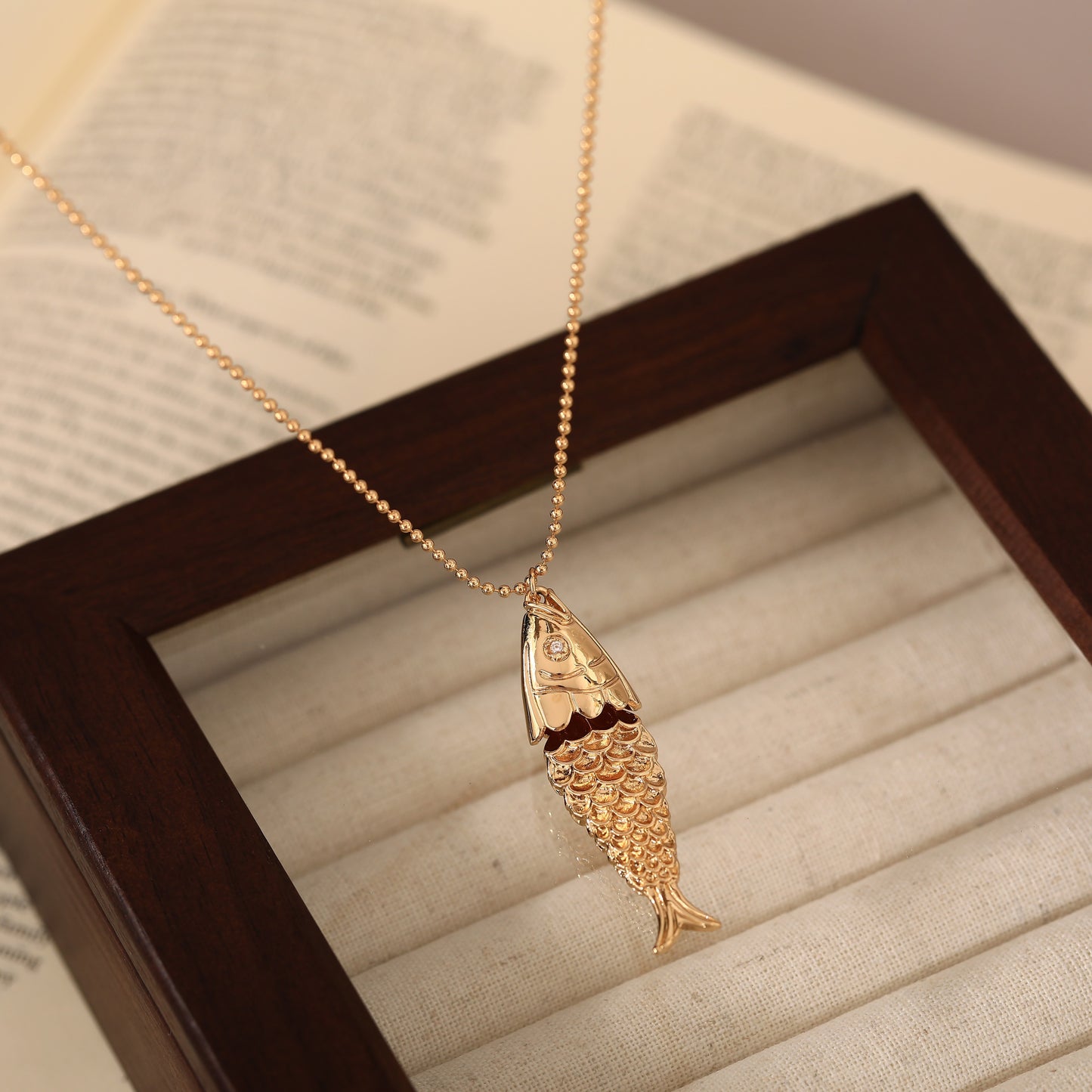 Gold Plated Koi Zircon Pendant Necklace