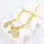 Copper Gold Plated Zircon Conch Shell Bracelet for Women