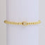 18k Gold Plated Copper Letter Zircon Beaded Stretch Bracelet