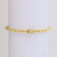 18k Gold Plated Copper Letter Zircon Beaded Stretch Bracelet