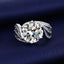 Copper Inlay Round Artificial Diamond Luxury 5 Carat Ring for Women