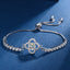 Copper Inlay Clover Heart Shape Adjustable Zirconia Bracelet