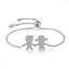 Adjustable Geometric Zirconia Gold Plated Bracelet for Girls and Boys