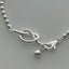 Vintage Style Silver Plated Knotted Love Bead Bracelet for Women