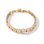 Gold Plated Geometric Zircon Bracelet with Round Inlay Design