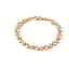 Gold Plated Geometric Zircon Bracelet with Round Inlay Design