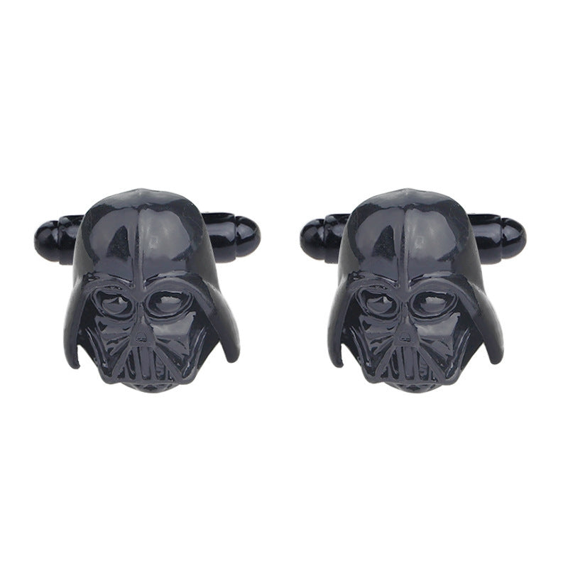 Geometric Flag Wolf Head Alloy Cufflinks for Men