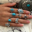 Cowboy Cactus Turquoise Alloy Women's Ring Set