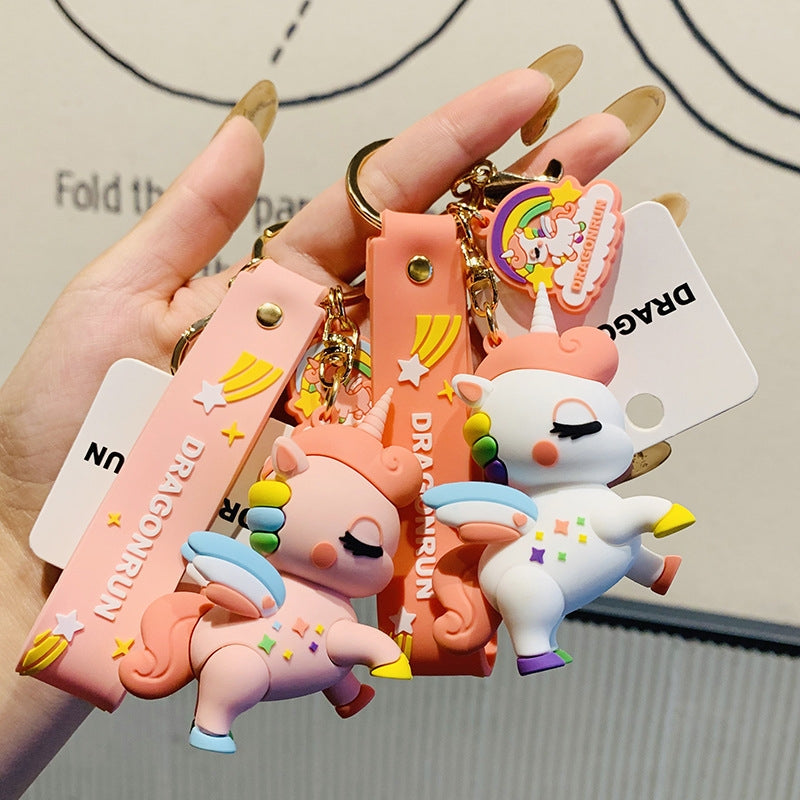 Creative Unicorn Epoxy Keychain for Couples - Rainbow Horse Charm Pendant