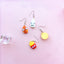 Creative Food Earrings - Hamburger, Fries, and Milk Bottle Design Ear Clips