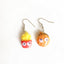 Creative Food Earrings - Hamburger, Fries, and Milk Bottle Design Ear Clips