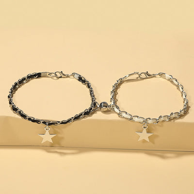 Creative Korean Style Star Magnetic Snap PU Friendship Bracelet Women's Accessories