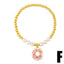 Creative Pearl Bracelet with Donut Cake and Balloon Dog Pendant Jewelry