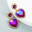 Creative Rhinestone Heart-shaped Alloy Earrings for Women