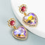 Creative Rhinestone Heart-shaped Alloy Earrings for Women