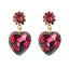 Creative Rhinestone Heart-shaped Alloy Earrings for Women