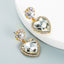 Creative Rhinestone Heart-shaped Alloy Earrings for Women