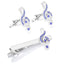 Men's French Business Shirt Cufflinks and Tie Clip Set - Note Diamond Design