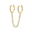 Sterling Silver Needle Diamond Ear Chain Double Ring Ear Cuff Trendy Earrings for Women