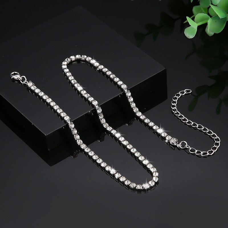 European and American Simple Diamond-Studded Women's Choker Necklace