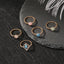 New Fashion Candy Color Amber-Inspired 5-Piece Ring Set
