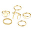 Elegant Geometric Heart Shape Ring Set - 6 Pieces Women's Jewelry Collection