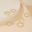 Elegant Geometric Heart Shape Ring Set - 6 Pieces Women's Jewelry Collection