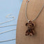 Cute Teddy Bear Pendant Necklace for Women - Trendy Alloy Plating Choker Chain