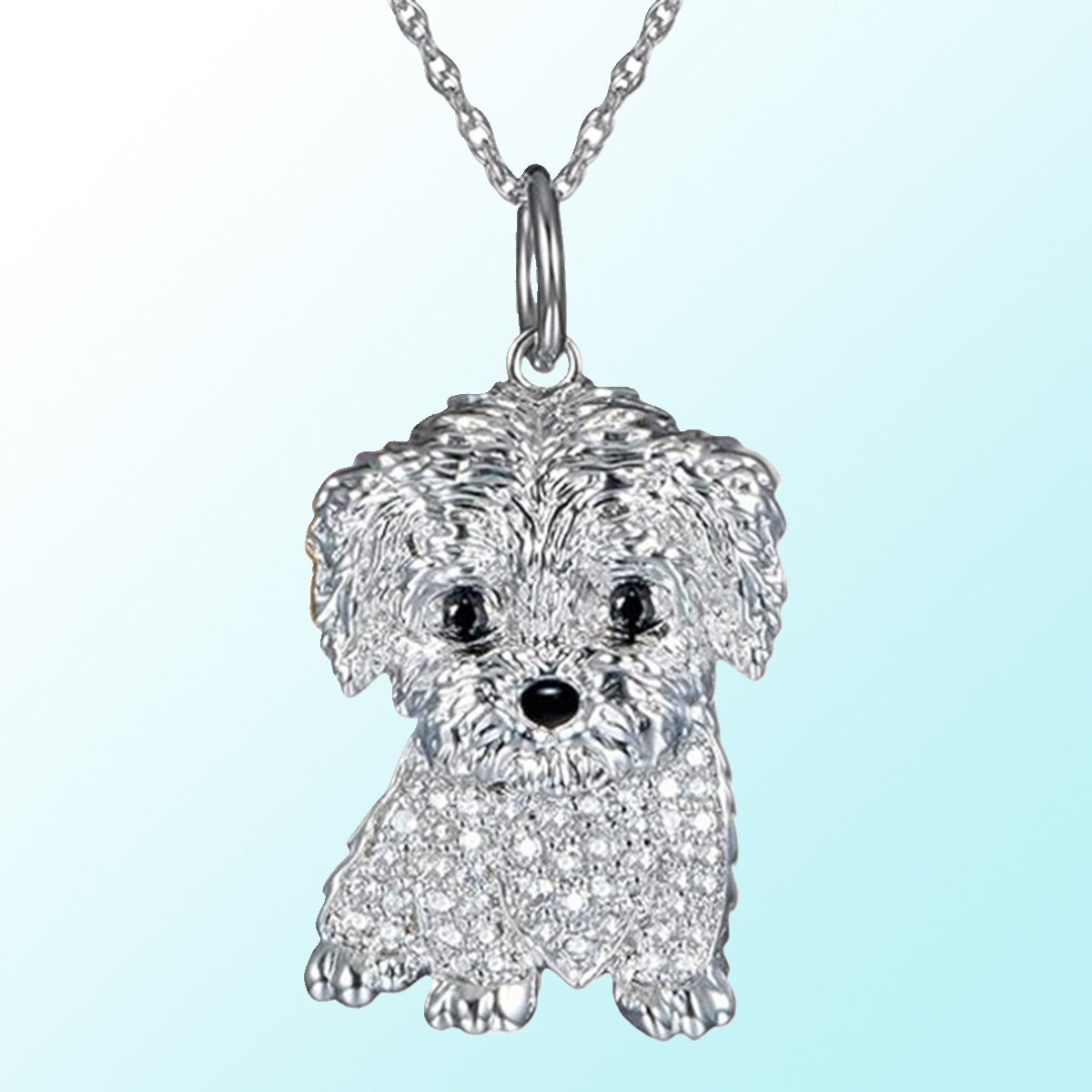 Cute Maltese Dog Animal Pendant Necklace