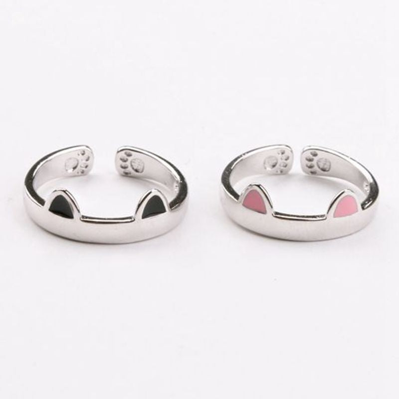 Cute Adjustable Animal Ear Alloy Rings for Women