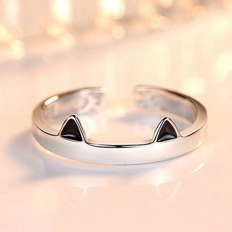 Cute Adjustable Animal Ear Alloy Rings for Women