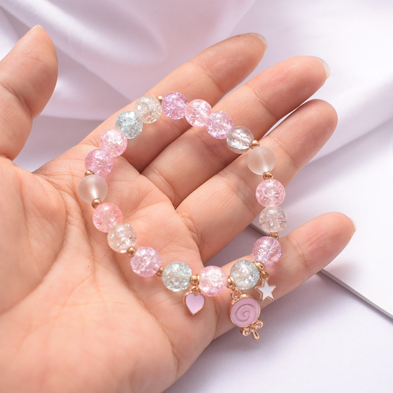 Cute Animal & Daisy Beaded Glass Bracelet for Women