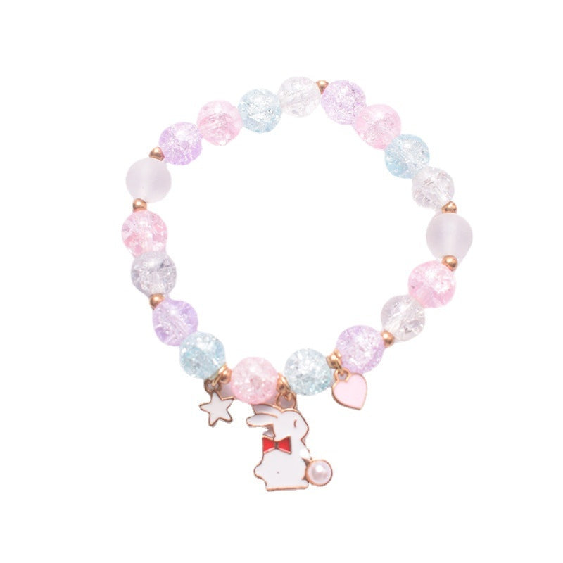 Cute Animal & Daisy Beaded Glass Bracelet for Women